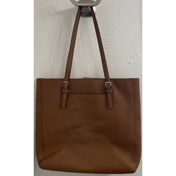 Michael Kors Jet Set Travel Large Saffiano North/South Tote Brown - Picture 4 of 12